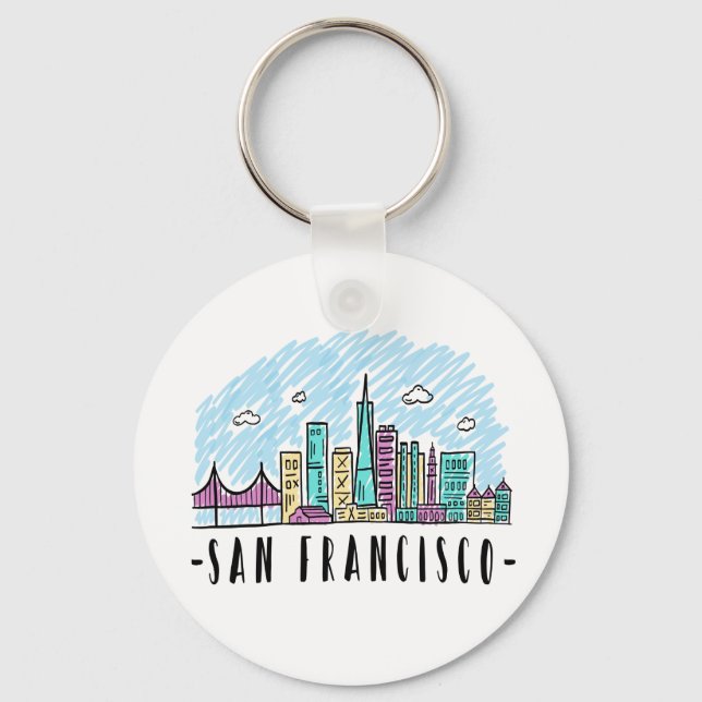 San Francisco California Golden Gate Bridge  USA Key Ring (Front)