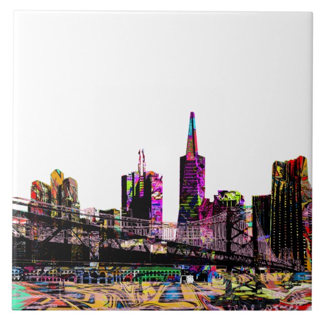 San Francisco, California in graffiti Tile (Front)