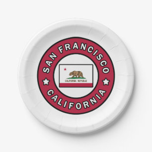 San Francisco California Paper Plate