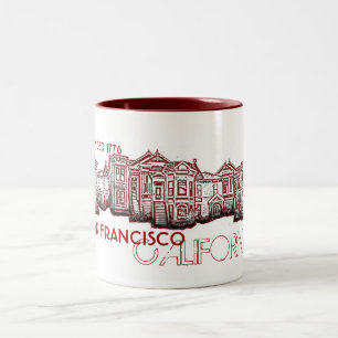 San Francisco California red old town coffee mug