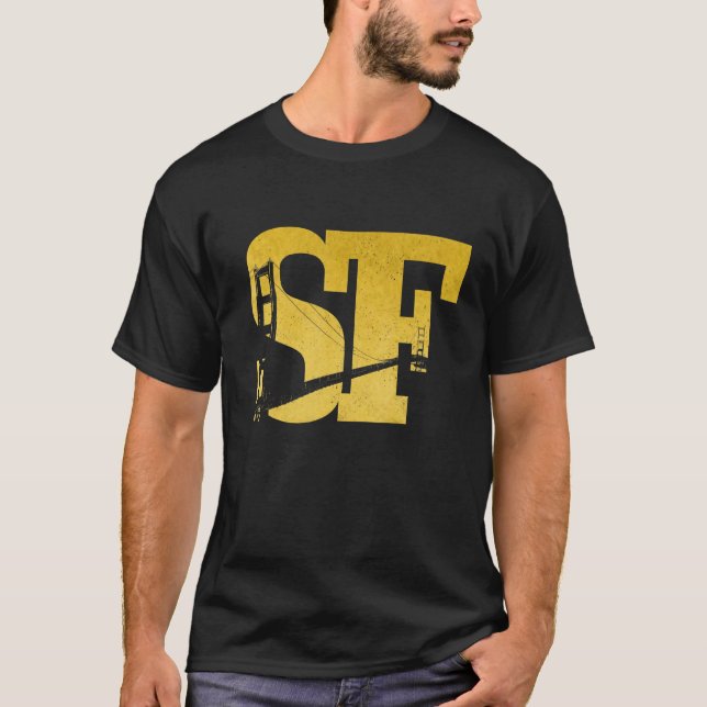 San Francisco California SF Golden Gate Bridge Vin T-Shirt (Front)