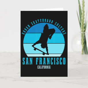 San Francisco California Skateboarder Urn Skateboa Card