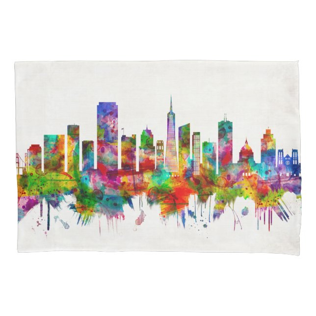 San Francisco California Skyline Pillowcase (Front)