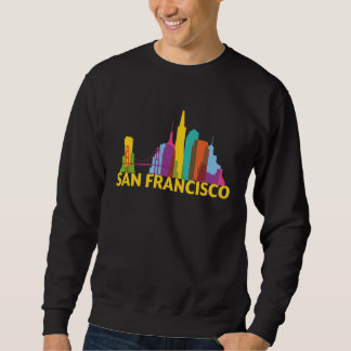 San Francisco California Skyline Silhouette Outlin Sweatshirt
