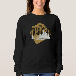 San Francisco California Skyline Silhouette Outlin Sweatshirt