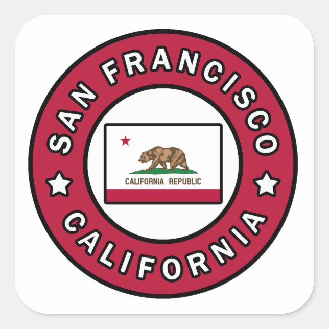 San Francisco California Square Sticker (Front)