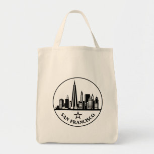 San Francisco California Stylised Skyline Tote Bag