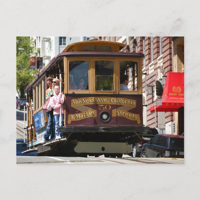 San Francisco California Trolley Car Postcard (Front)