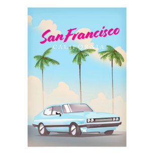 San Francisco California Tropical travel poster