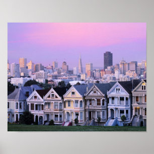 San Francisco, California. View of Victorian Poster