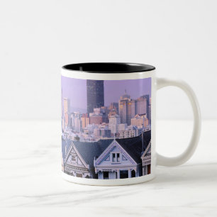 San Francisco, California. View of Victorian Two-Tone Coffee Mug