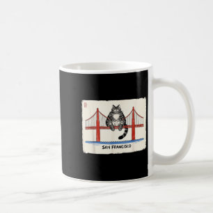 San Francisco Cat Golden Gate Bridge Funny Kawaii Coffee Mug