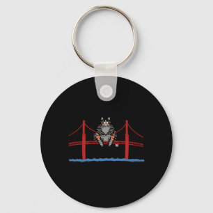 San Francisco Cat Golden Gate Bridge Kitten Lover Key Ring