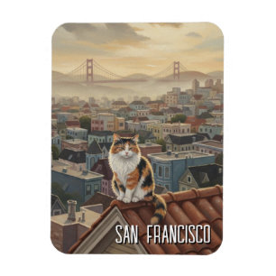 San Francisco Cat on rooftop Magnet