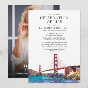 San Francisco Celebration Of Life Funeral Photo Invitation