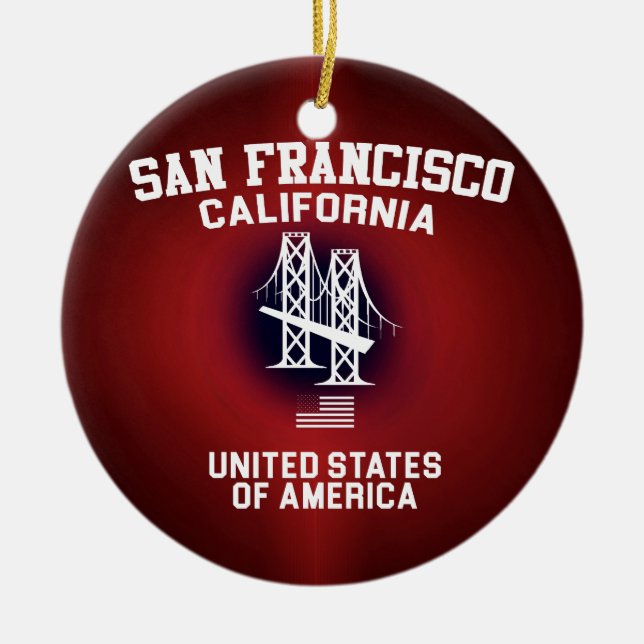 San Francisco Ceramic Ornament (Front)