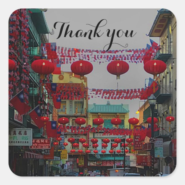 San Francisco Chinatown Lanterns #4 Stickers (Front)