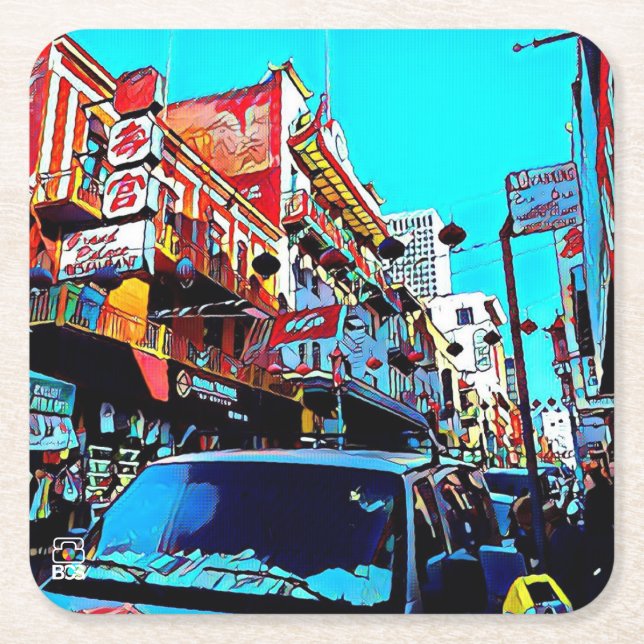 San Francisco Chinatown Paper Coaster (Front)