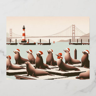 San Francisco Christmas Postcard Golden Gate