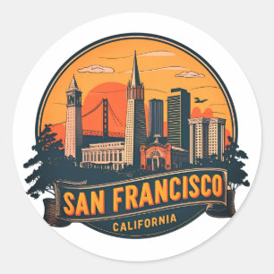 San Francisco City California USA Classic Round Sticker
