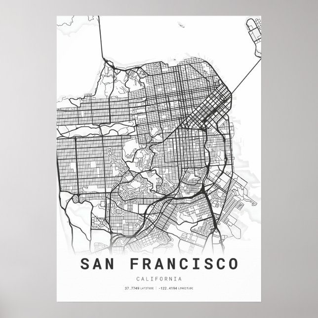 San Francisco City Map Poster (Front)