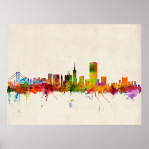 San Francisco City Skyline Poster