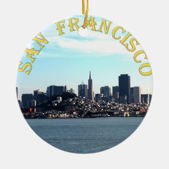 San Francisco City View from the Bay Ceramic Ornament (Front)