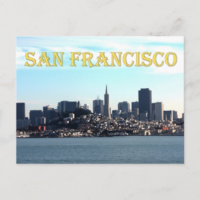 San Francisco City View from the Bay Postcard (Front)