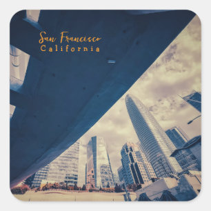 San Francisco Cityscape, California Square Sticker