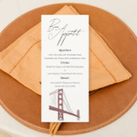 San Francisco Classy Wedding menu with drawing 