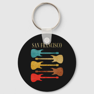 San Francisco Concert Rock Music Festival Guitars Key Ring