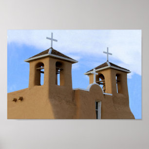 San Francisco de Asis Mission Bell Towers, Taos Poster
