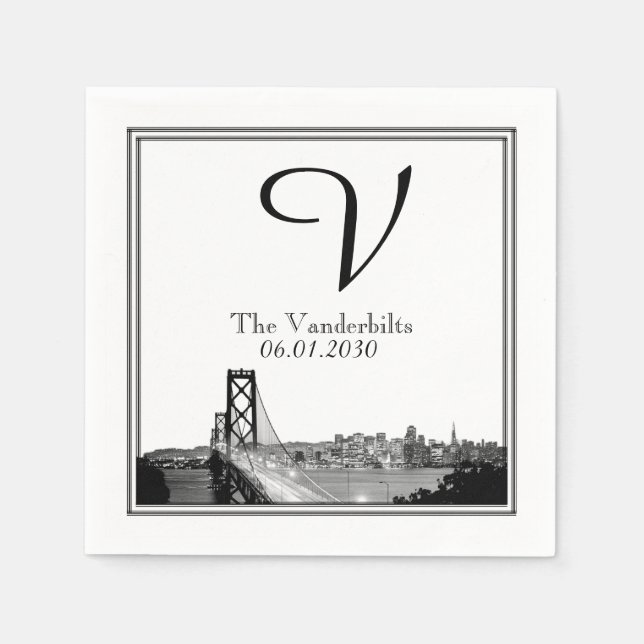San Francisco Destination Wedding Napkin (Front)