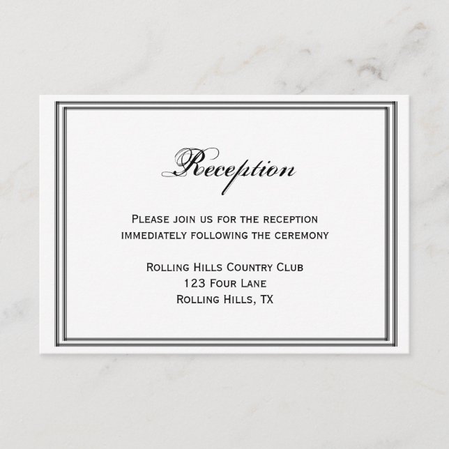 San Francisco Destination Wedding Reception Enclosure Card (Front)