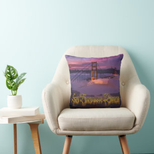 "San Francisco Dreams" Golden Gate Bridge Sunset Cushion