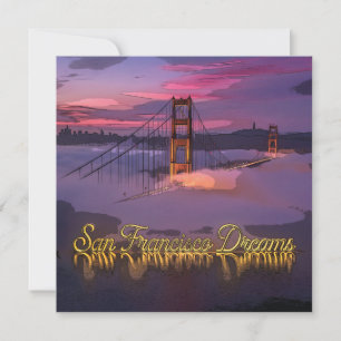 "San Francisco Dreams" Golden Gate Bridge Sunset Holiday Card