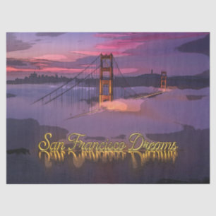 "San Francisco Dreams" Golden Gate Bridge Sunset Tissue Paper