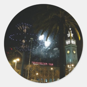 San Francisco Ferry Building Fireworks Stickers