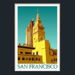 San Francisco Ferry Building - Pop Art Poster<br><div class="desc">San Francisco Pop Art – Ferry Building SAN FRANCISCO – a digital pop-art illustration featuring one of San Francisco`s architectural landmarks, the old Ferry Building, located at the beginning of Market Street and part of the San Francisco Port, a starting point to many bay area ferries and harbour cruises, and...</div>