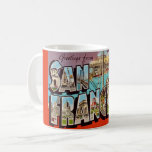 San Francisco Fisherman's Wharf  Coffee Mug<br><div class="desc">A great retro greeting postcard from San Francisco's Fisherman's Wharf repurposed on a mug!</div>