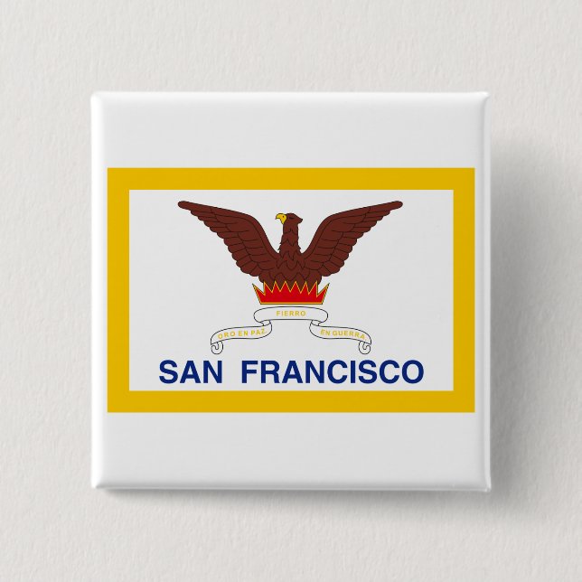 San Francisco Flag 15 Cm Square Badge (Front)