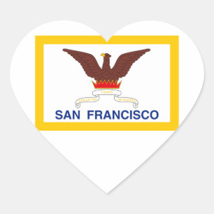 San Francisco Flag Heart Sticker