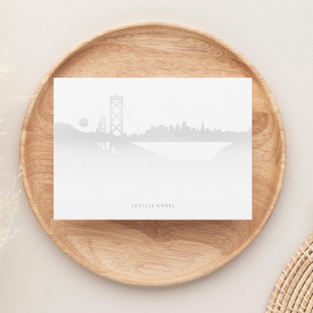 San Francisco Fog Modern Personalised Stationery Card (Creator Uploaded)