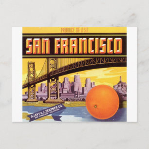 san francisco fruit postcard