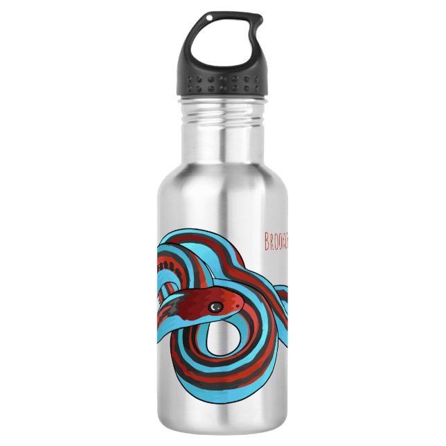 San Francisco garter snake cartoon illustration 532 Ml Water Bottle (Front)