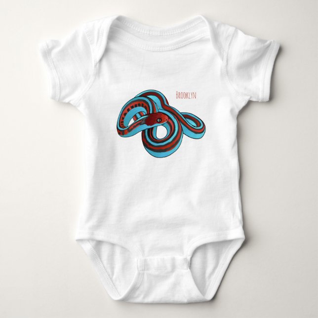 San Francisco garter snake cartoon illustration Baby Bodysuit (Front)