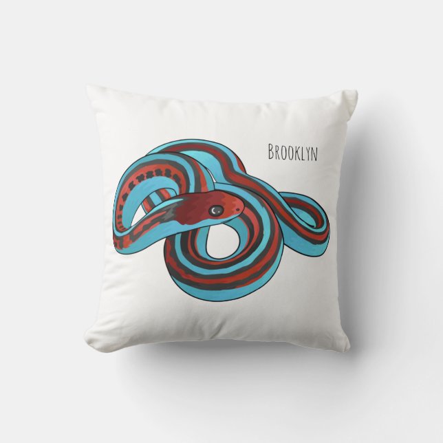 San Francisco garter snake cartoon illustration Cushion (Front)