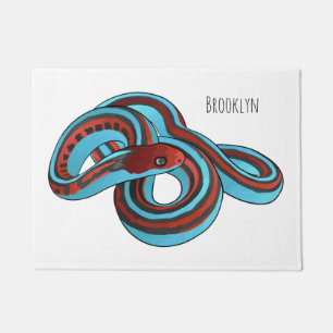 San Francisco garter snake cartoon illustration Doormat