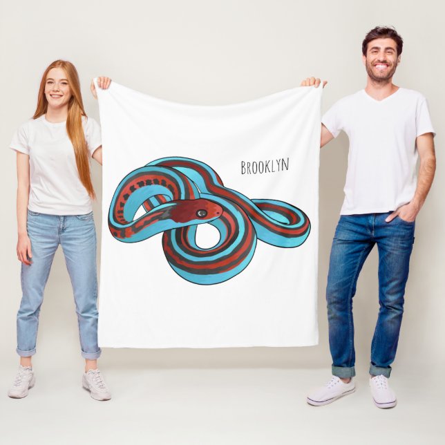 San Francisco garter snake cartoon illustration  Fleece Blanket (In Situ)