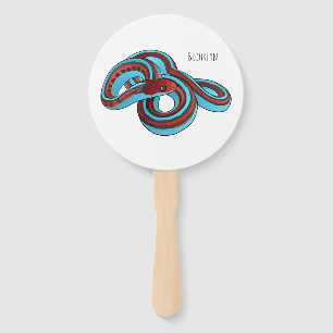 San Francisco garter snake cartoon illustration Hand Fan